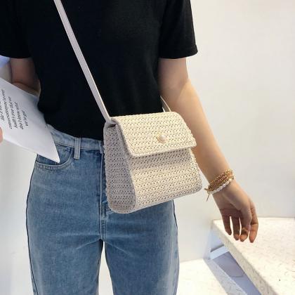 Small Bag Women 2019 Fashion One Shoulder Straw..