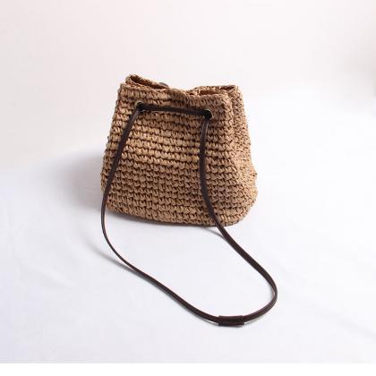 2019 Japanese Fashion Simple Straw Bag Shoulder..