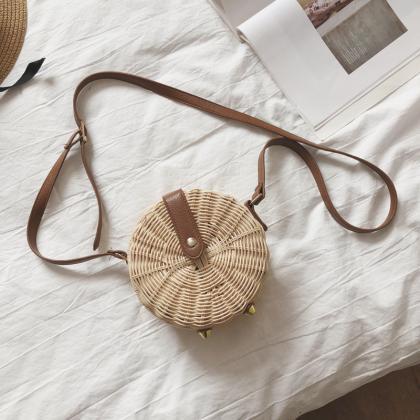 Straw Bag Beach Round Woven Handbag 2019 Small Bag..