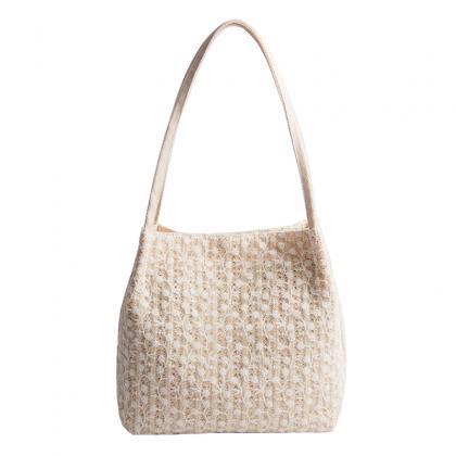 2019 Fashion Lace Shoulder Bag Woven Bucket Bag..