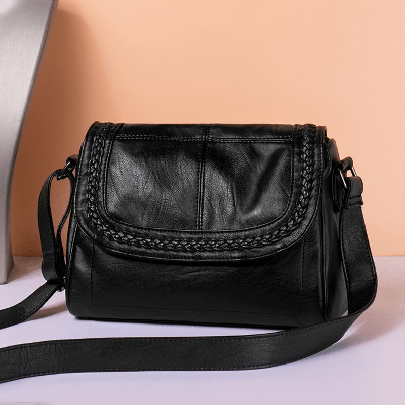 Large-capacity Women Bag 2019 Mother Bag Sheepskin Woven Shoulder Bag Soft Leather Ladies Handbag Messenger Bag