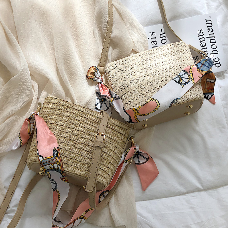 Small Bag Women 2019 Messenger Bag Straw Bag Shoulder Fashion Bucket Bag