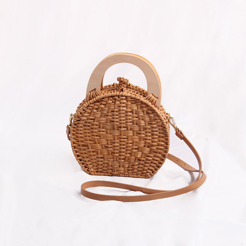 2019 Cute Rattan Bag Portable Slung Semi-circle Woven Bag Women Straw Beach Holiday Beach Bag